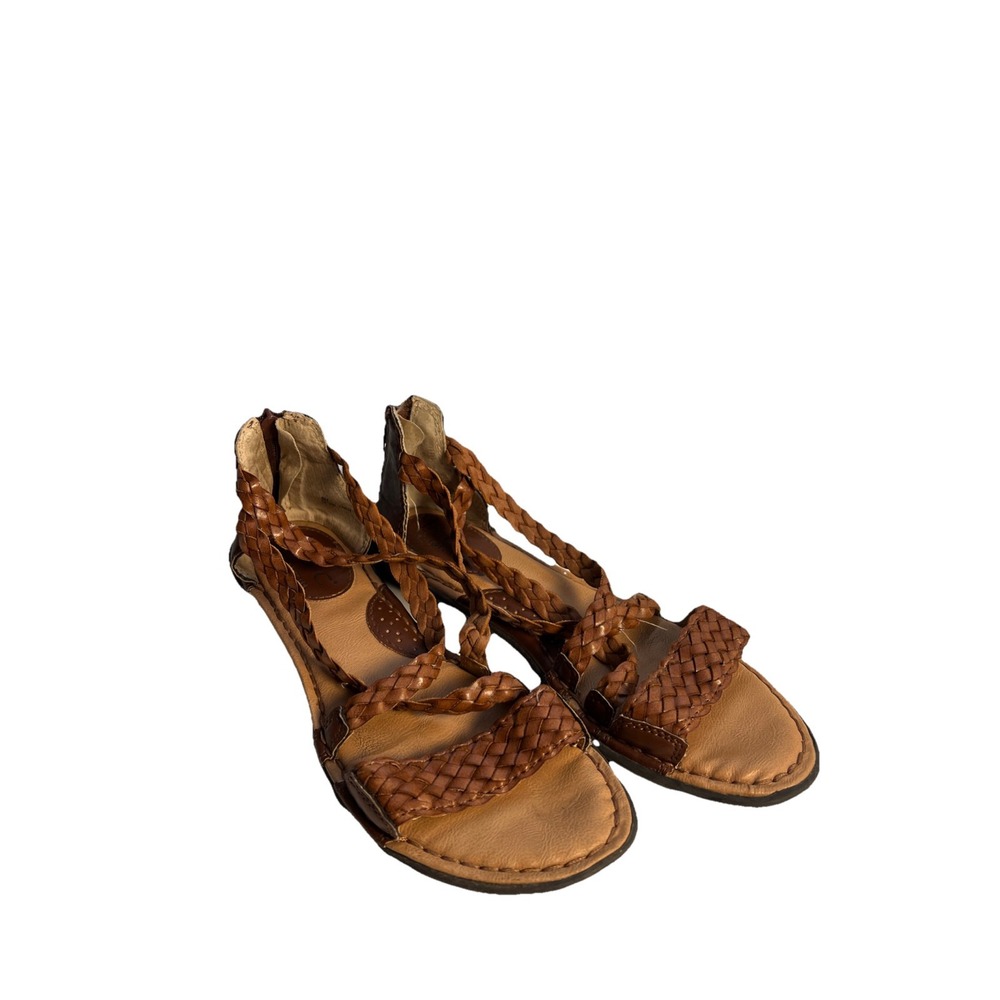 boc Braided Sandals Size 6 Brown‎ Flat Boho Enclosed Heel